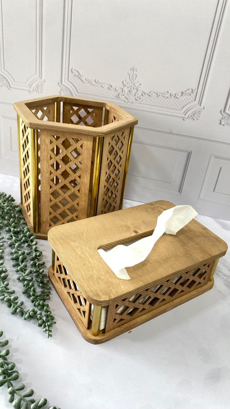 سطل زباله وجای دستمال کاغذی
