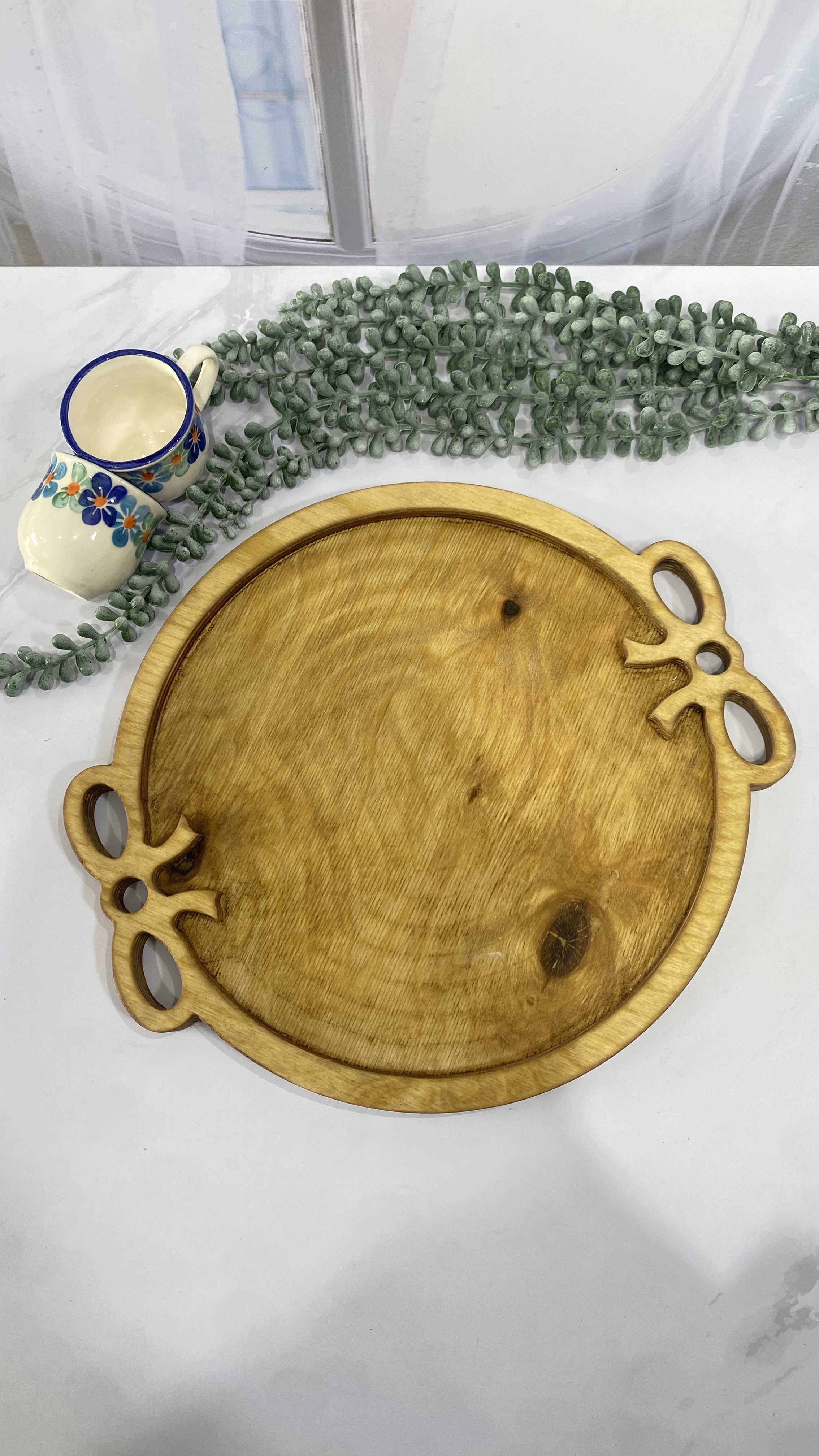 سینی پذیرایی پاپیونی چوبی