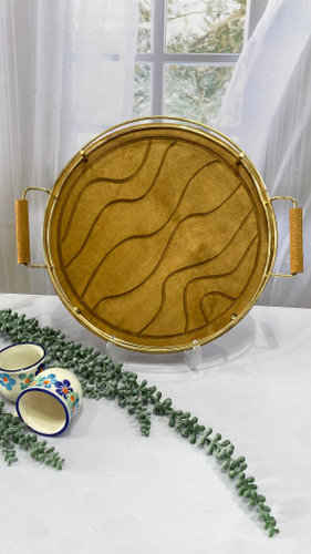 سینی پذیرایی چوبی گرد